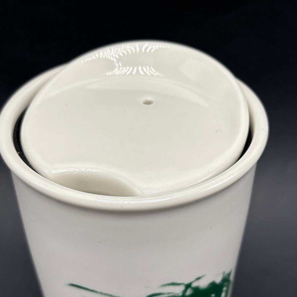 Starbucks Ceramic Travel Tumbler Green Dot Painting Child 12oz Coffee Cup 2015 - Picture 4 of 8